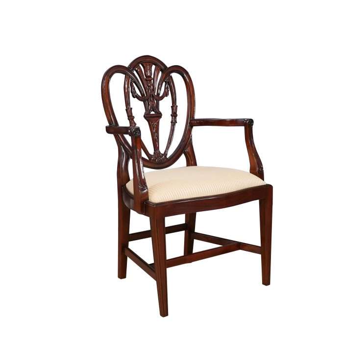 Carved Shield Back Arm Chair