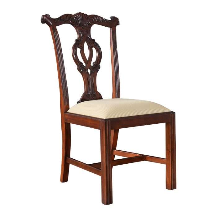 Solid Mahogany Chippendale Side Chair