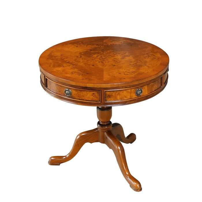 Burled Drum Table