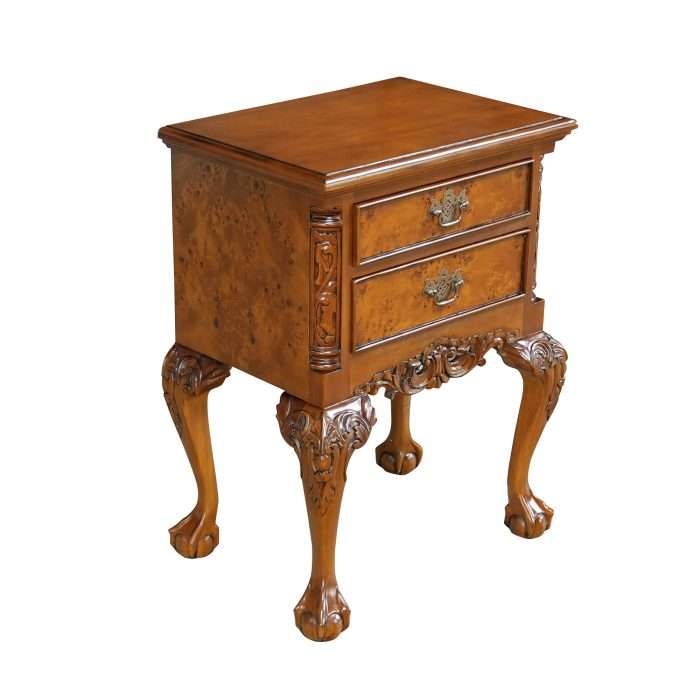 Chippendale Burled Night Stand