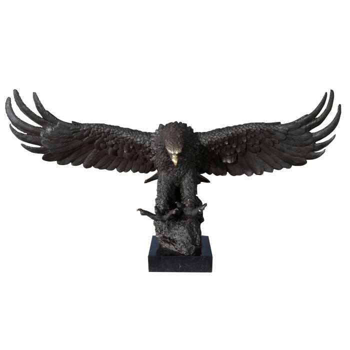 Bronze Flying Eagle on Marble Base