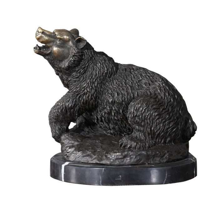 Bronze Bear on Marble Base