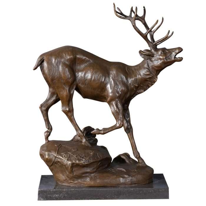 Bronze Elk on Marble Base