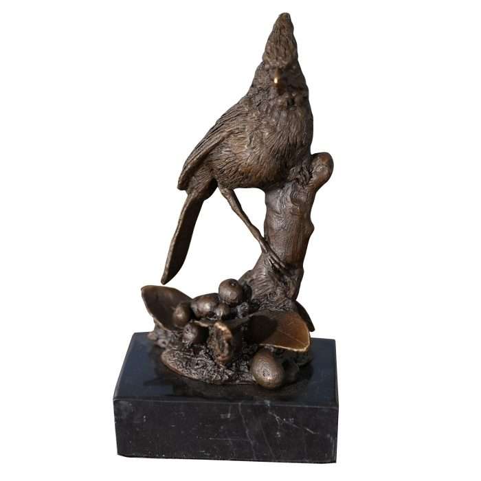 Bronze Cardinal on Marble Base