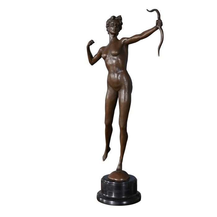 Bronze Diana the Huntress on Marble Base