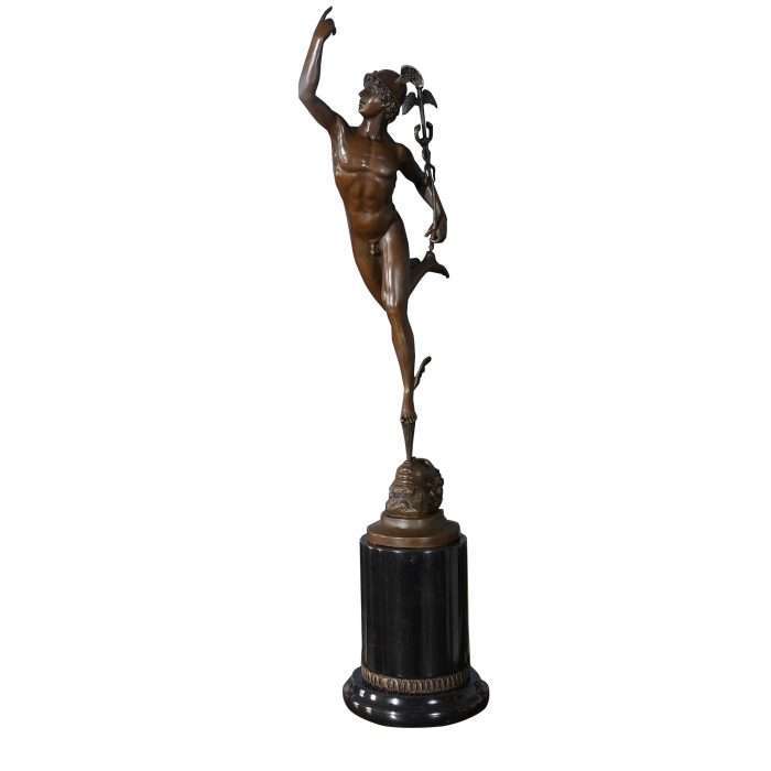 Bronze Mercury on Marble Base