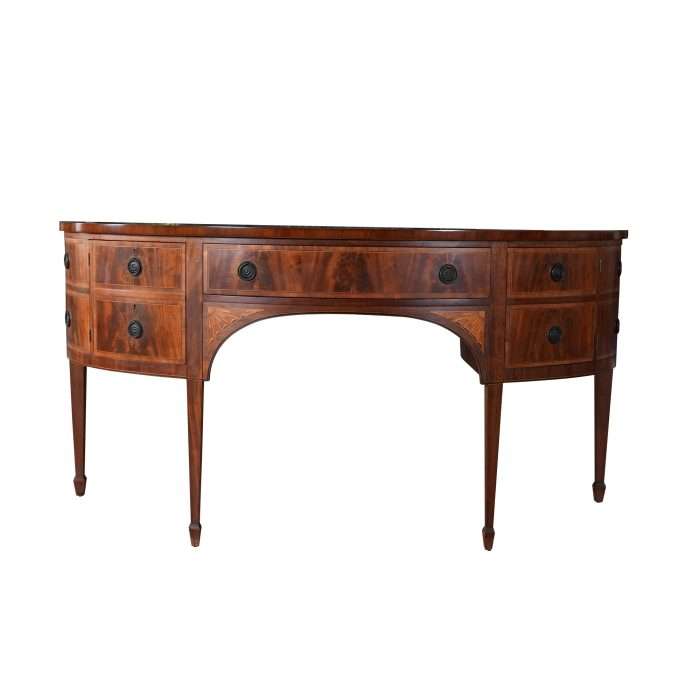 Custom Built Mahogany Demi Lune Sideboard