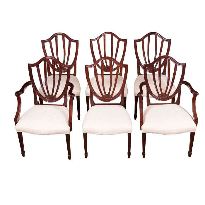 Vintage Baker Set of 6 Shieldback Chairs