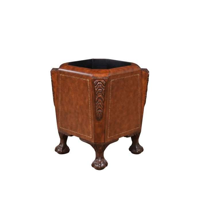 Vintage Faux Leather Waste Can