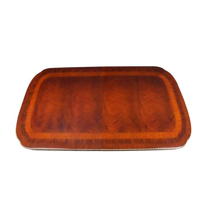 Large Mahogany Dining Table with Gold Leaf