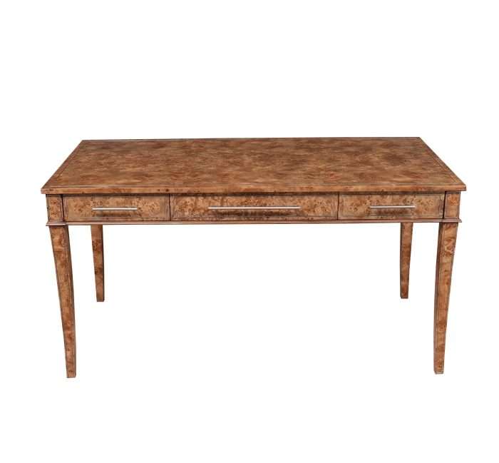 Jonathan Charles Burled Tapered Leg Desk