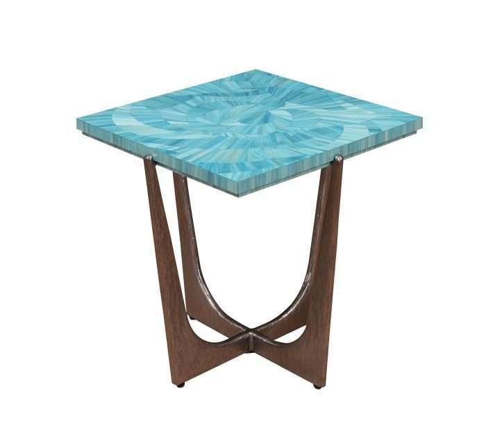 Jonathan Charles Glass and Stainless Steel End Table