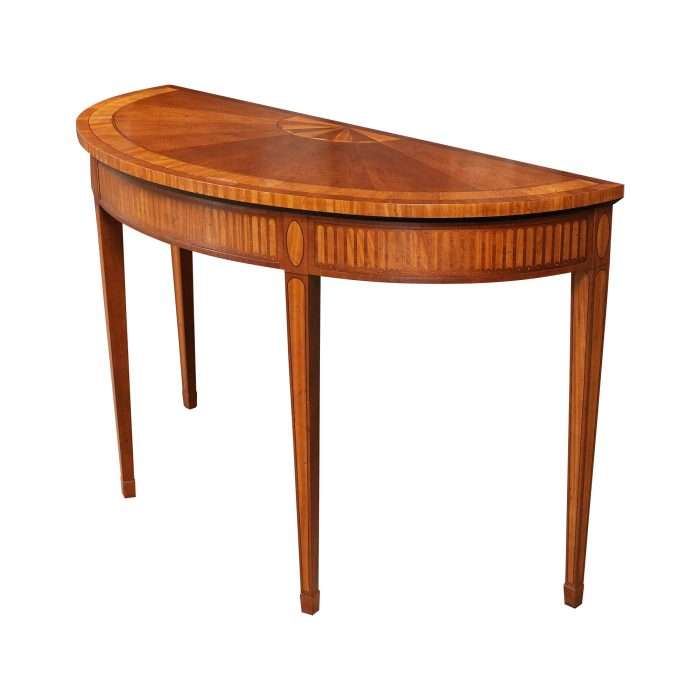 Baker Inlaid Mahogany Console Table