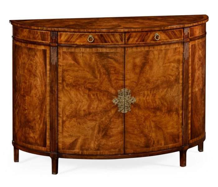 Jonathan Charles Demi Lune Walnut Sideboard