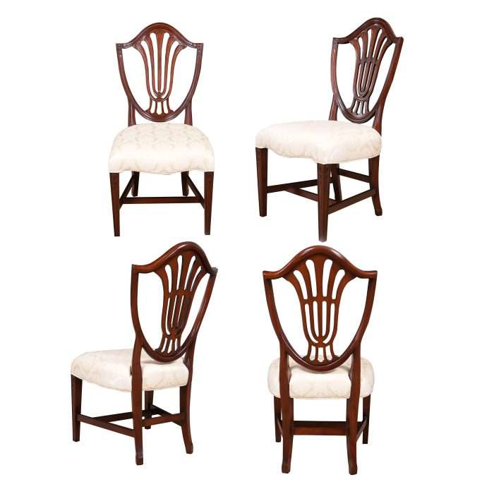 Vintage Millinder Set of 4 Shieldback Chairs