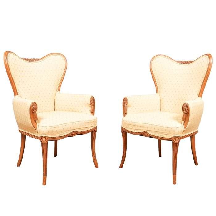 PAIR Hickory Wingback Chairs
